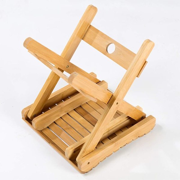 Sammenleggbar krakk i massivt tre - Bærbar krakk for hjem, gaming, fiske, fungerer i soverom, hage, tre, 29x28x26 cm