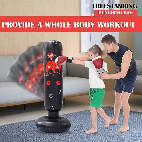 120 cm Boxningssäck för barn, Uppblåsbar, Instant Rebound Fitness Punching