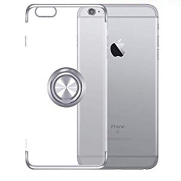 TG iPhone 6/6S Plus - Silikonskal med Ringhållare Silver