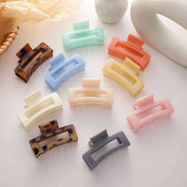 2 stk Koreanske Kvinner Jenter Plast Hårklemmer Hårklipp Hodeplagg Stor Størrelse Hårnål Krabbe Barrette Mote Ornament Håraccessories