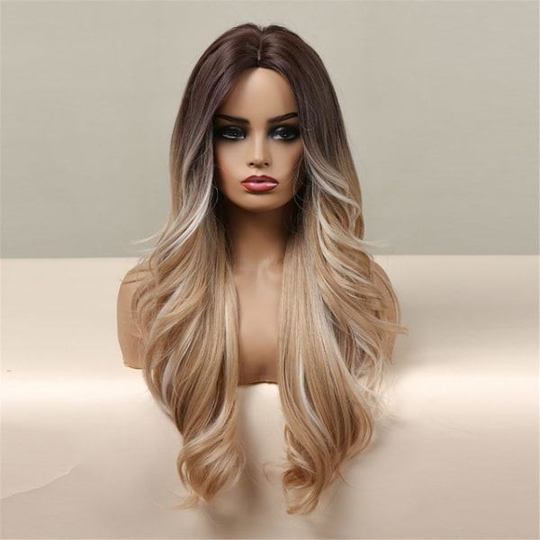 Lange blonde krøllperuker for kvinner