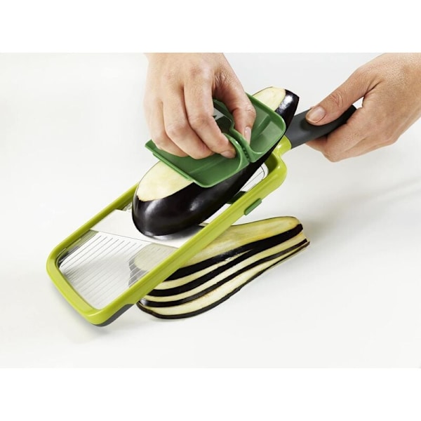 Multi-Grip Kjøkkenmandolin, Justerbar Grønnsakskutter, 3-Skive Tykkelser, med Presisjons Matgrep, Grønn