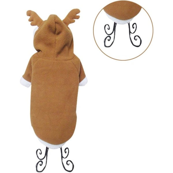 Galaxy Pet Fleece Julkläder Hund Cosplay Älgdräkt (Brun, M) 1 Styck
