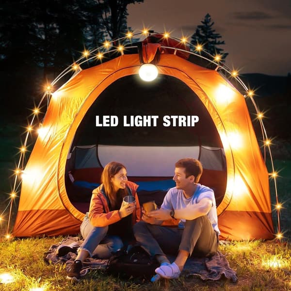 2-pakning 10M Camping Lyslenker, USB Oppladbare LED-lykter, IP44 Vanntett, Varmhvit For Utendørs Camping