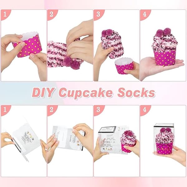 DIY Presentstrumpor för kvinnor, 3 par (grå, gul, rosa), plyschiga vintertofflor med presentförpackning