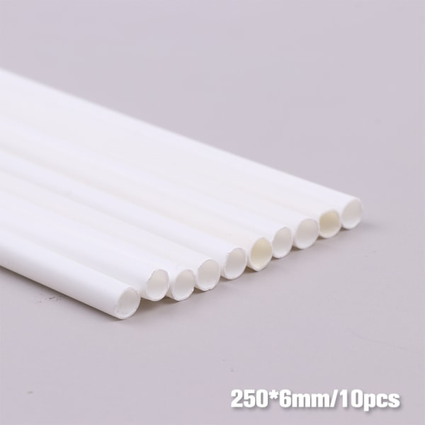 10 ST Hule Plastrør DIY Håndlavet Sandbord Materiale mod 250*6mm Kirsebær