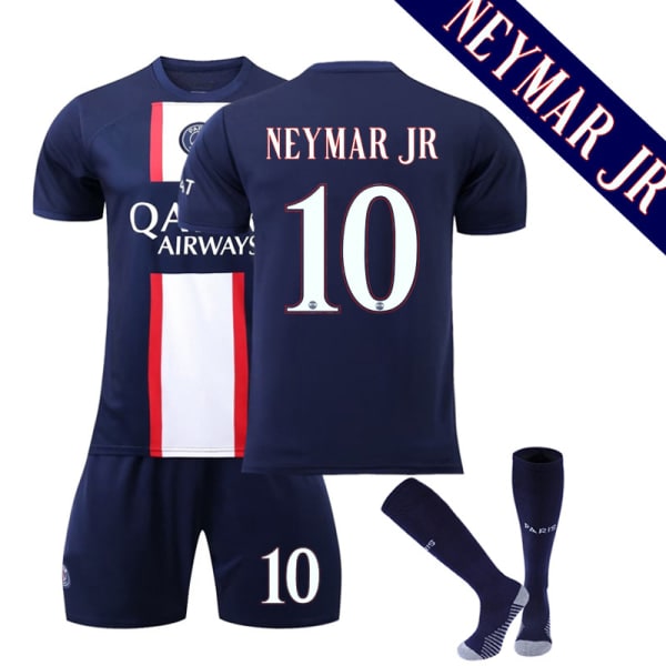 Paris 22/23 Jalkapallopaita Kotiharjoittelu T-paita Shortsit Setti Mbappe 7 Lapset 22(120-130CM) Neymar jr 10 XS