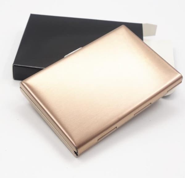Card holder with compartments - Protects RFID - metal - wallet black