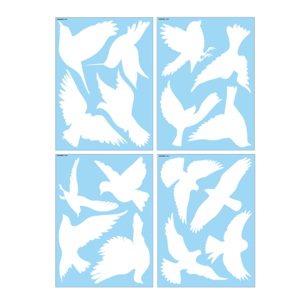 Fågel Anti-kollision klistermærker 4 ark 16 st Mönster dobbeltsidig trykt for hjemmekontor Glas fönsterdør dekoration