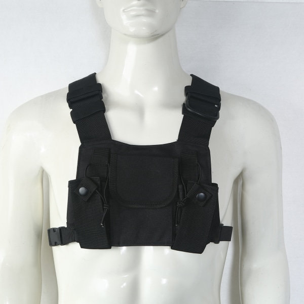 Sort Universal Radio Brystsele Rig Holster Pakke til Universal Walkie Talkie