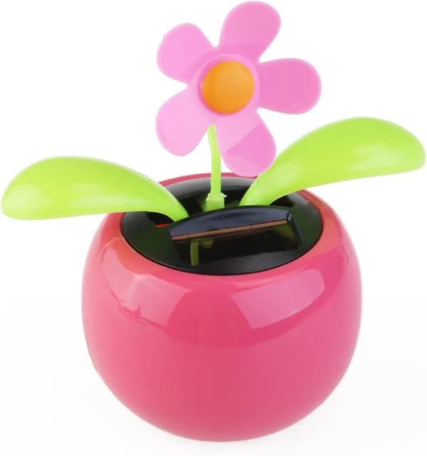Glad Dansende Blomst Solcelledrevet Bildekorasjon (rosa)-yux