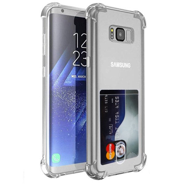 TG Samsung Galaxy S8 - Beskyttende Floveme Deksel med Kortholder Transparent/Gjennomsiktig