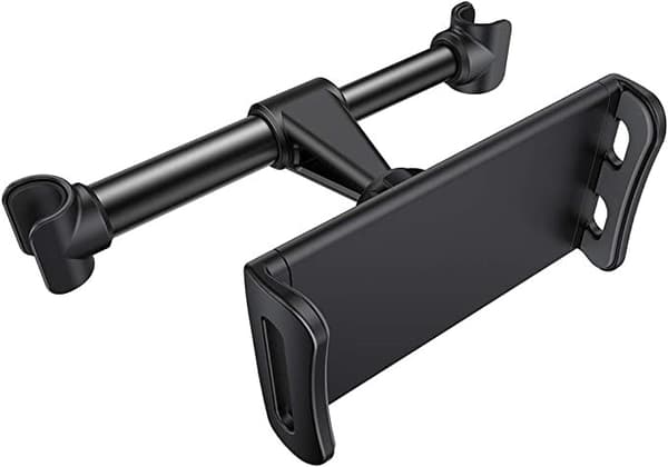 Bil nakkestøtte tablet holder, 360° roterende anti-vibrations skridsikker montering til 4,4 til 11 tommer tablets og telefoner, sort
