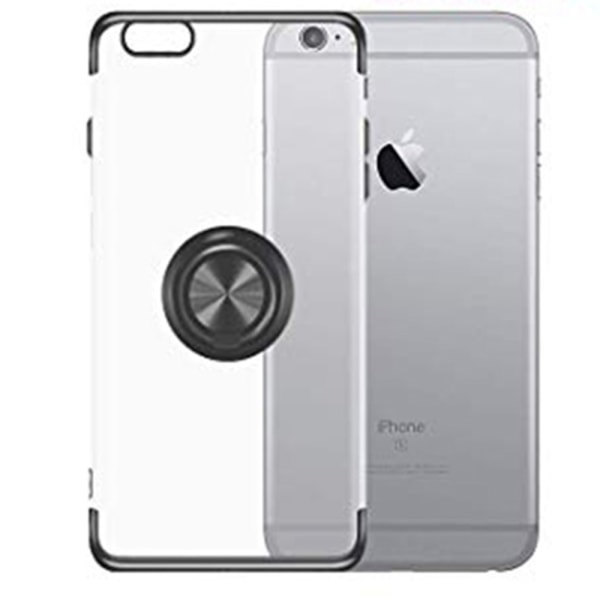TG iPhone 6/6S Plus - Iskunsaarna Silikonikuori Renkaalla Hopea