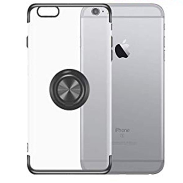 TG iPhone 6/6S Plus - Stötdämpande Silikonskal med Ringhållare Silver