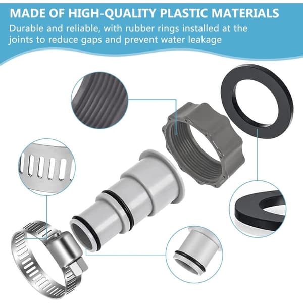 2 Erstatnings Poolslangeadapter for Intex A Pumpe, 32mm & 38mm Slangekobling