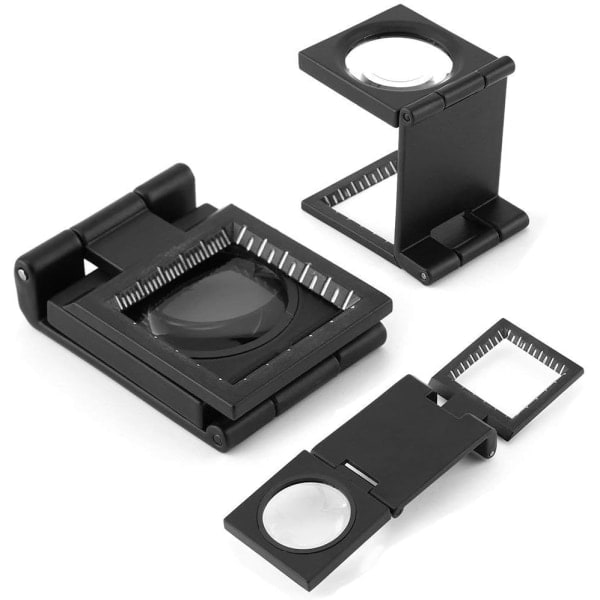 10X 28mm Mini Vikbart Förstoringsglas 10X Zinklegeringsförstoring med Skala för Optiskt Textilsmyckeverktyg NO:4
