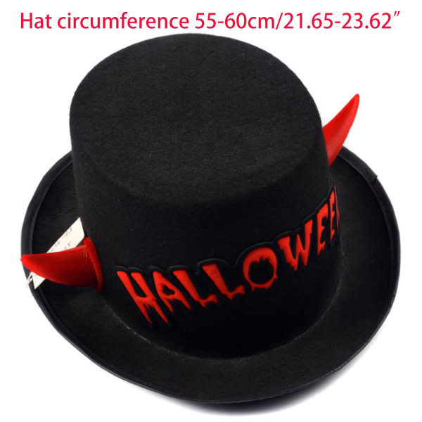 Halloween Unisex Vampyr Fedorahatt med Djävulshorn och Bokstäver Cosplay Panama Jazz