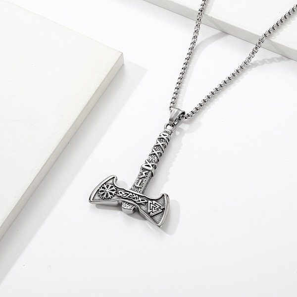 Retro nordisk stil Viking øks titan stål anheng e-handel menns halskjede smykker forsyning Black single pendant