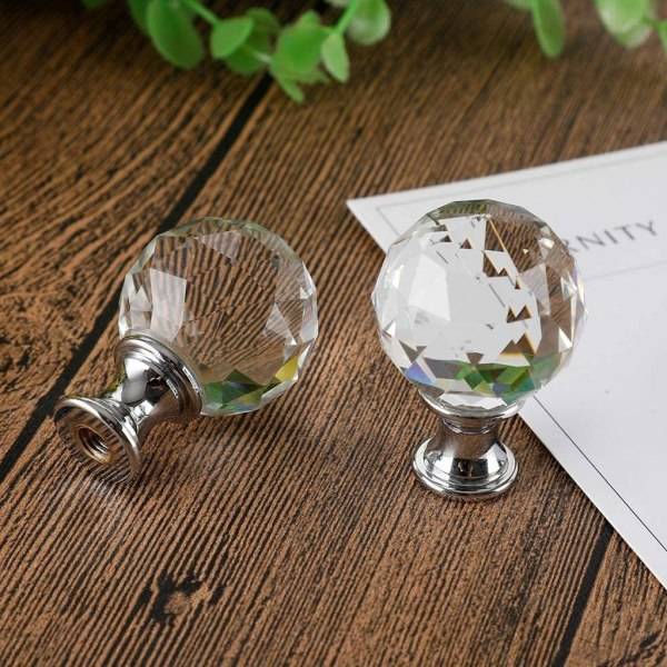 2 st klara kristallglaslampskärmstoppar med diamantform