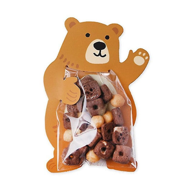 Galaxy 20-pack påskpåsar Självhäftande godispåsar Gör-det-själv dekorativa påsar (björn) färg 5