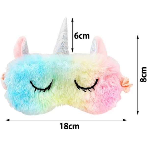 Galaxy 2st Kids Unicorn Sovemaske 3D Dyr Sovemaske Plys Sovemaske