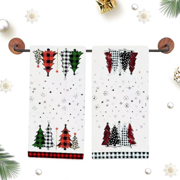 Julkökshanddukar Bomull 66 x 45 cm - Set om 2 - Vit
