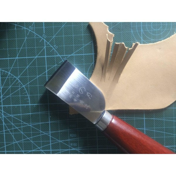 Galaxy DIY Lærblad Spade Håndverktøy med Trehåndtak Rustfritt Stål Blad for Lærarbeid