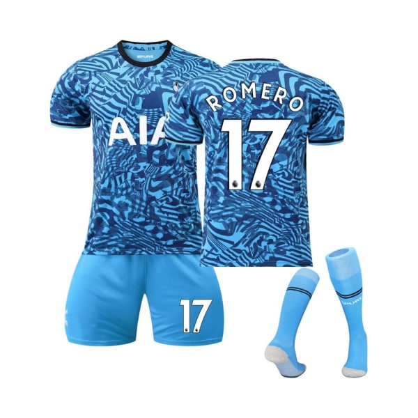(Tottenham Hotspur Third Stadium Jersey 2022-23 Romero No.17 Fotbollströja 3-delade kit for barn Vuxna 2XL(1885-195CM)