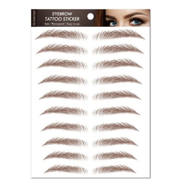 10 ark 6D Ögonbrynstatuering Dekaler, Hårliknande Riktiga Ögonbryn Långvariga Vattentäta Naturliga Falska Ögonbryn Makeup 3