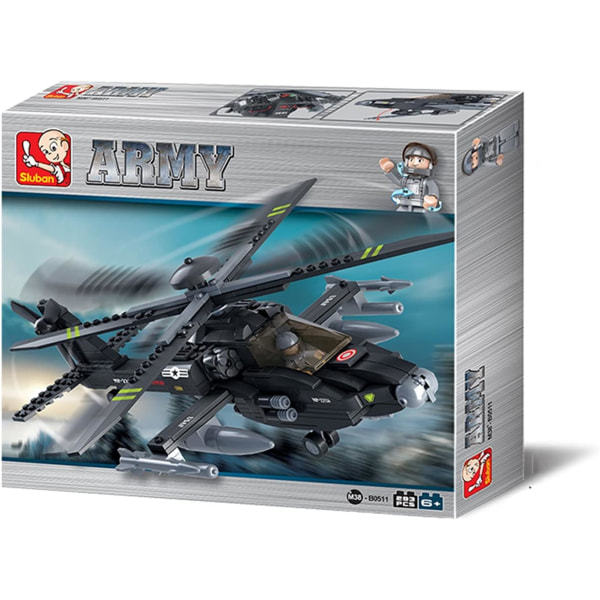 TG Militære blokke Army Bricks Legetøj - Ah-64 Apache Helikopter