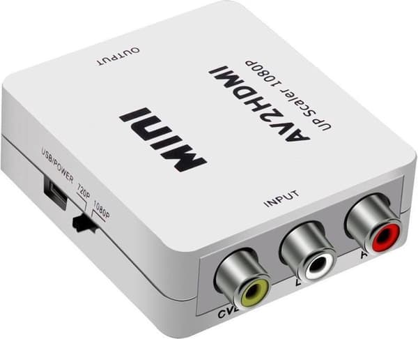 RCA til HDMI-adapter - AV til HDMI-omformer - Hvit