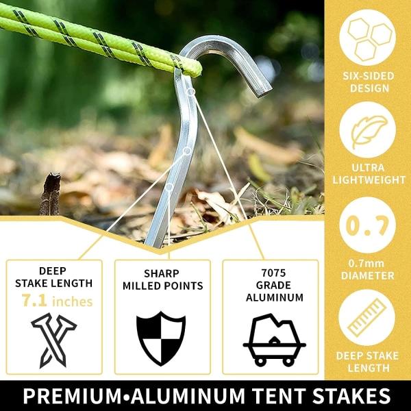 26 stk metallteltplugger - 18 cm - Aluminium - For hard mark - Perfekt
