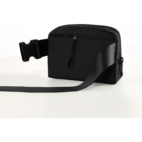 Unisex Mini Crossbody-väska med justerbar rem Liten axelväska til træning Løpning Resa Vandring, sort