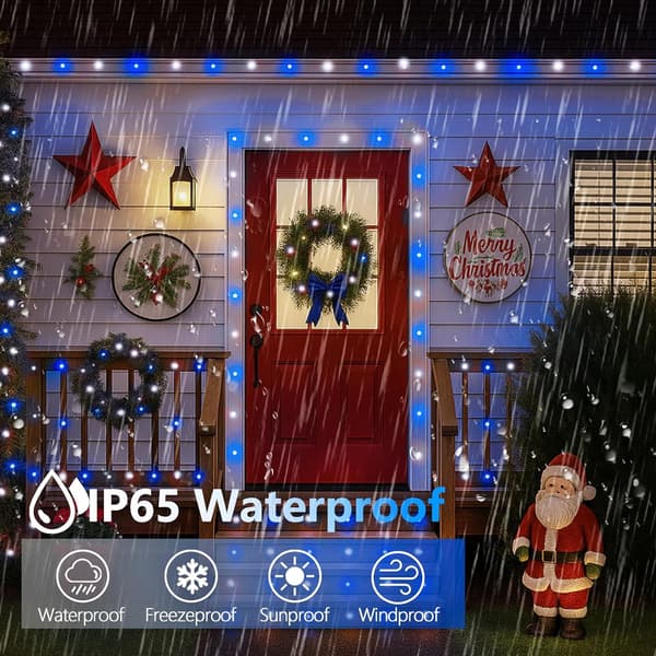 2-pack Halloween Solar Lights Outdoor, Suitable for Outdoor Use, 39.4ft 100-LED Solar Waterproof String Lights, Copper Wire, 8 Modes