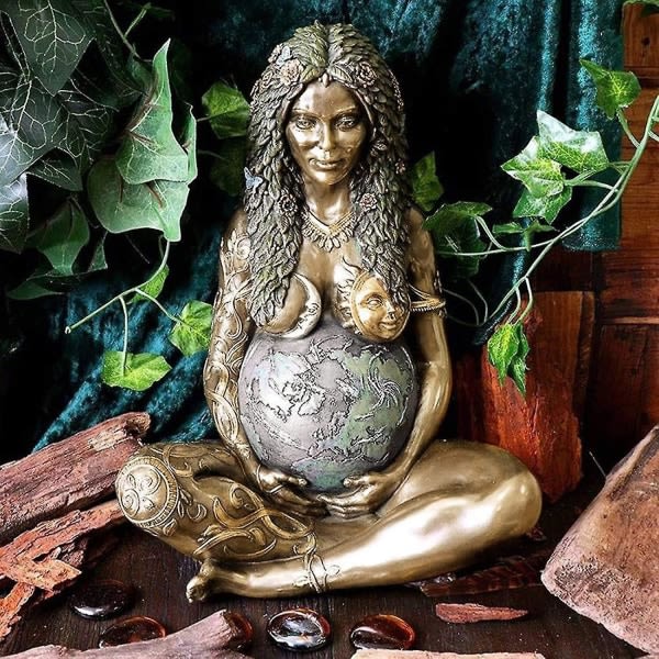 Gaia Millennium Gaia Statue Moder Jord Gaia Kunst Statue Moder Jord Gudinde Statue Påskegave Havedekorationer Udendørs Dekoration (Kobber)