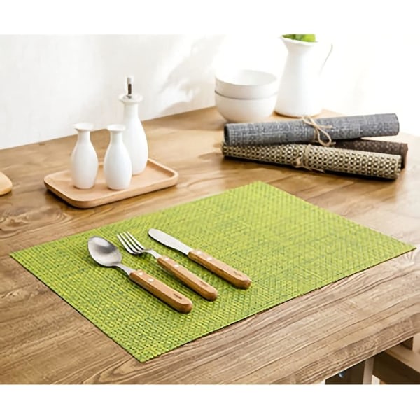 Galaxy PVC bordsunderlägg för hemmatsal Set med 4 halksäkra, värmebeständiga bordstabletter 30 x 45 cm Grön