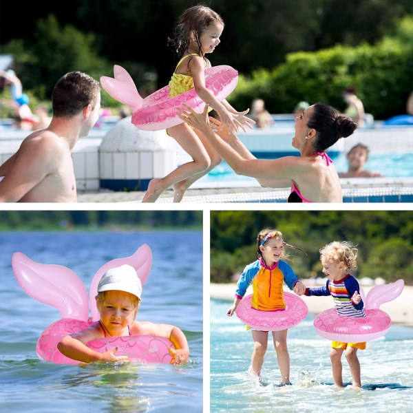 Baby Simring Flyde, Oppustelig Baby Simring Flyde Pool Flyde til Børn Småbørn, Oppustelig Simring Midje Flyde Ringe (Rosa)