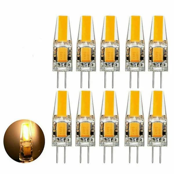 10 st G4 LED-lampor 6W Varmvit Dimbar COB Stiftbas AC/DC 12V_yux