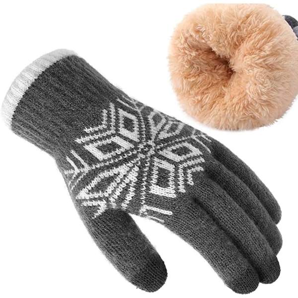 Handskar Dam - Handskar Herr - Handskar Herr / Dam - Handskar Vinter - Stickad handske med fleecefoder - Pekskärmshandske - Extra tjocka handskar