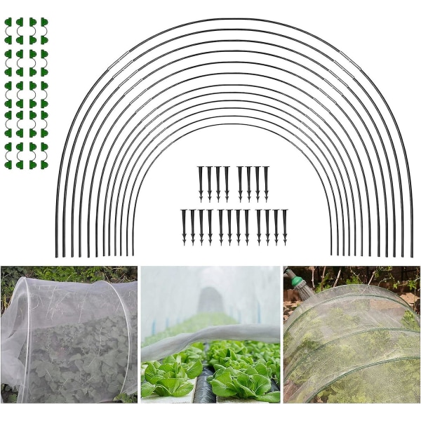 Hagebuer for nett, Hagebuer Drivhusram, Drivhusram Hagebuer, DIY Drivhusbue sett, Polytunnel støtte ram for hage 30pcs (10pcs)