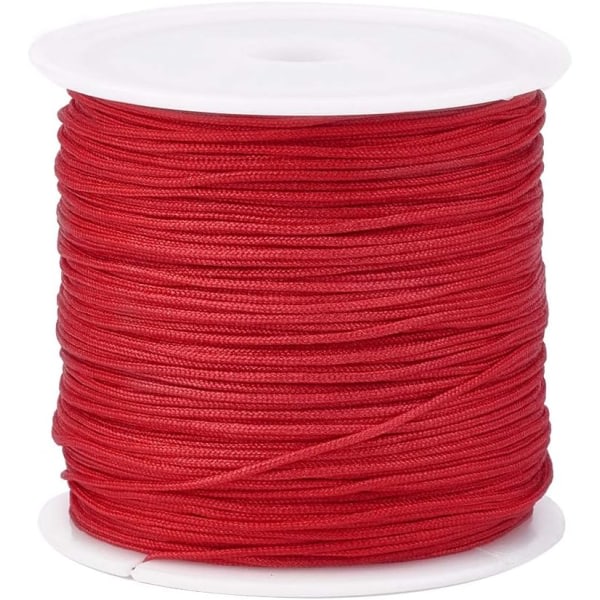 Galaxy 45 m/rulle 0,8 mm nylon Rød nylon til fremstilling af specialvævda smycken（rød） rød