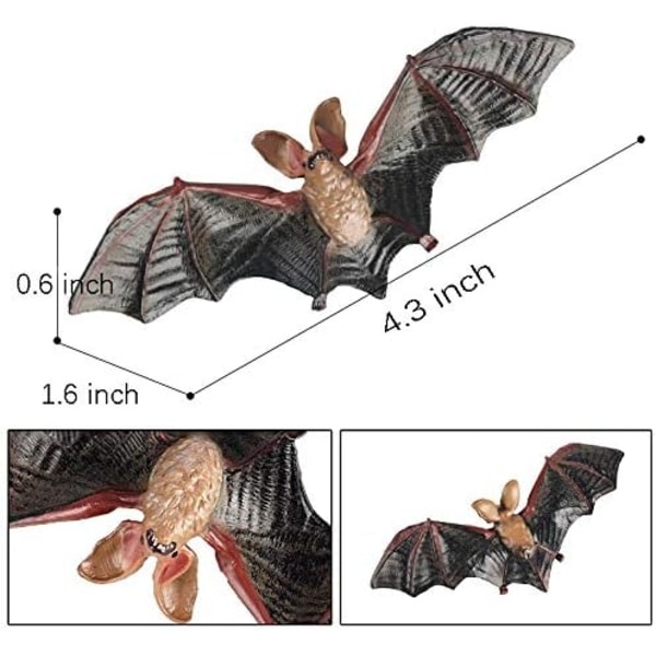 Galaxy 4st Simulerte Flaggermusfigurer, Mini Flaggermusfigurer for DIY Kakepynt
