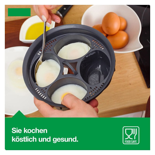 4-i-1 Multifunktionell Ångkorg, Äggformar, Ångkokare, Äggkokartillbehör för Thermomix 1 Styck, från DEBUNS