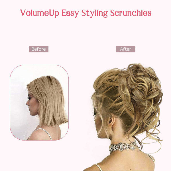 TG Messy Bull Hair Piece, 2 st Ruffsiga Uppdos - Cool Ljusblond