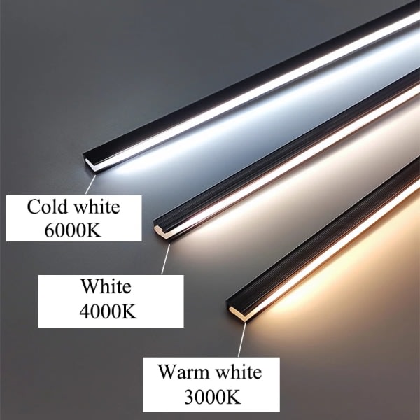 Ultratunn LED-integrerad osynlig ljusremsa Under sk?p Sk?p Bokhylla Hylla Aluminiumprofil DC12V dold belysning 1st (30cm)