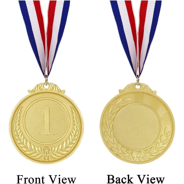 Medaljer for barn, 12 stycken guldmedaljer i metall i olympisk stil med R