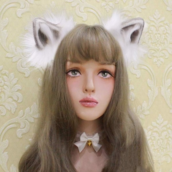 Galaxy Faux Fluffy Fox Ear Pannband Cosplay Håraccessoarer (Stil 01) 1 Stykk Svart