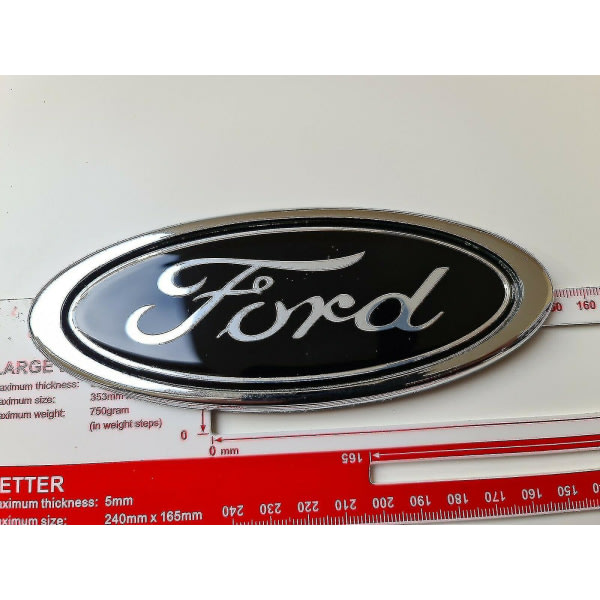 Ford musta soikea 150 mm x 60 mm tunnusmerkki Fram Bak Boot Focus Mondeo Transit