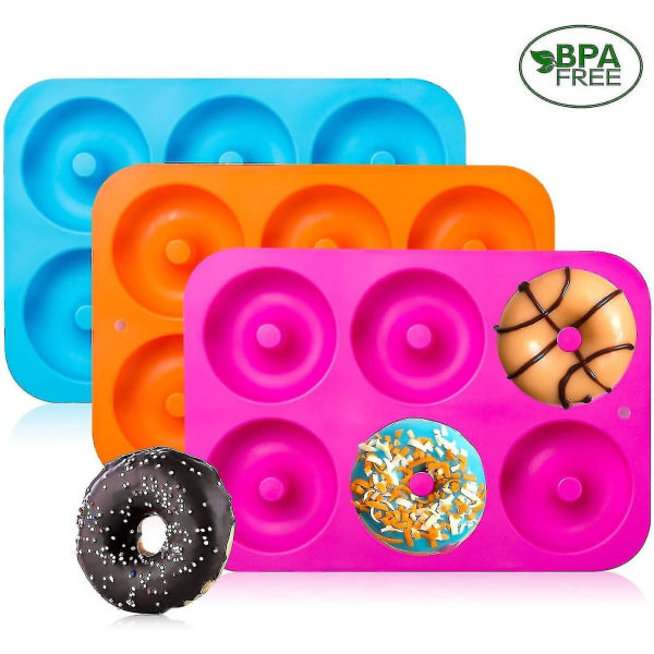 3 stk Silikonform Donut Bakepanne Form Ark Form Munkar